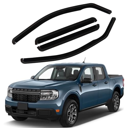 4PCS in-Channel Rain Guards Fit for Ford Maverick 2022 2023 2024 2025, Front and Rear Window Visors Wind Deflectors, Vent Shade Weather Shield for 2022-2025 Maverick Accessories