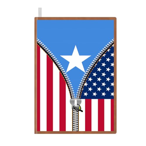 Somalia Somalian America Flag Printed Zipper Leather Journal for Men Women 100 Pages A5 Ruled Notebook Lined Notepad for Writing Note Taking Travel Diary for Teachers Students College Business