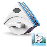 BCHKO Pulitore magnetico per finestre a doppia faccia, 1 pezzo, lavavetri per pulizia interna ed esterna, spazzola esterni, lava sicuro con cordino, panno in microfibra, vetrate e lucernari (3-8 mm).