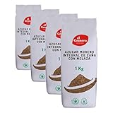 El Granero Integral - Azúcar Moreno Integral - 1 kg - Elaborado con Melaza de Caña - Rico en Vitaminas y Minerales - Ideal para Bebidas y Repostería - Apto para Veganos (Paquete de 4)