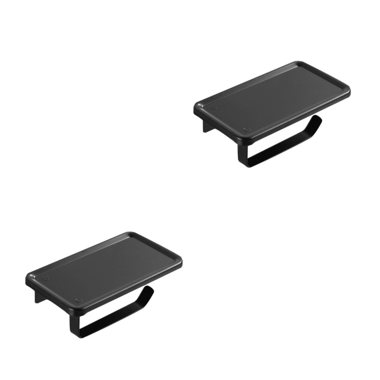 POPETPOP 2 Piezas Portarrollos Sin Perforaciones Soporte De Papel Higiénico Soportes De Papel Higiénico Bandeja De Almacenamiento Sujetador De Papel Suministros De Baño Titular Negro