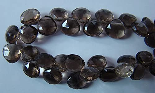 Quartz fumé facetté briolette cœur LKBEADS perle naturelle 7-10mm