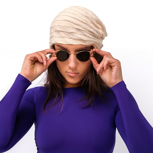 Kayier Feminino Gorro Baggy Casual Para Quimio (Pacote Com 2 - Bege E Rosa)