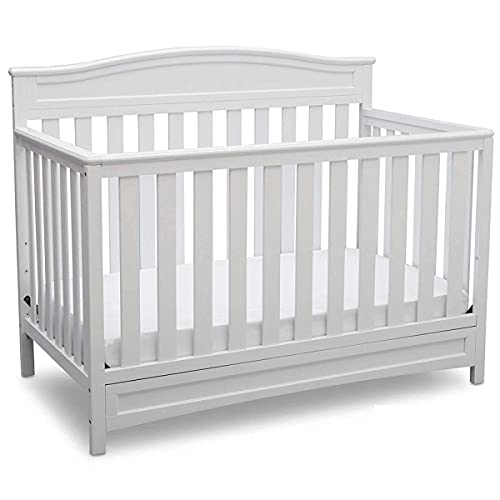 Delta Children Emery 4-in-1 Convertible Baby Crib – Greenguard Gold Certified, White