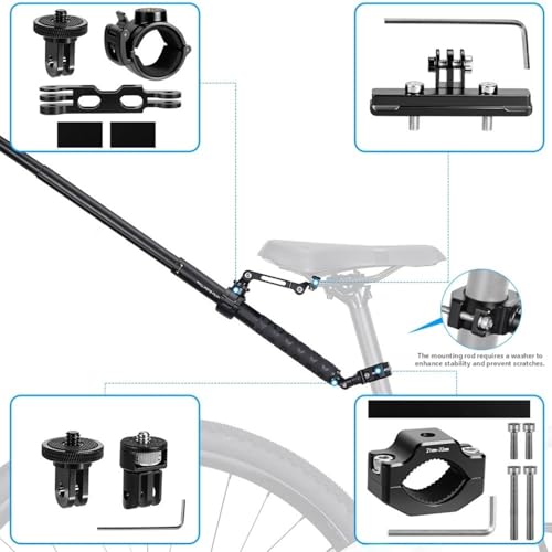 Support de vélo en alliage d'aluminium rigide pour caméra et perche