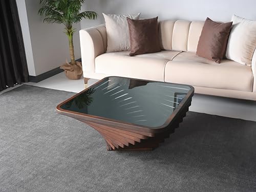 Papella Duru Model Sculptural Square Coffee Table – A Modern