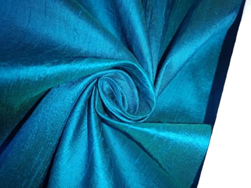 Tissu Dupioni 100% pure soie bleu vert pour donner vie à vos rêves