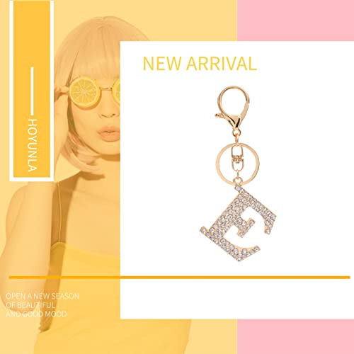 Hoyunla Initial Letter Keychain Crystal Alphabet Keyring For Women Backpack Car Key Chain Decoration (Gold:e) #TOP3
