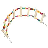 Matériau sûr: fabriqué à partir de matériaux en bois naturel, résistant à l'usure et sans goût, la santé et la sécurité des oiseaux de compagnie, escabeau d'escalade pour perruche, échelle pour perruche