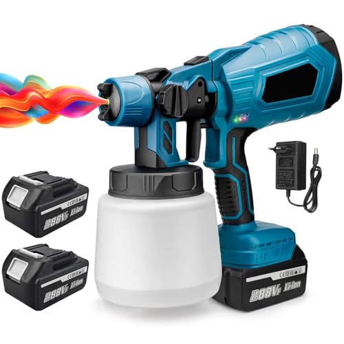 Electric Paint Spray Gun, Cordless Paint Sprayer, 3 Spray Modes, 1000ml Large Capacity, Home Painting Tool