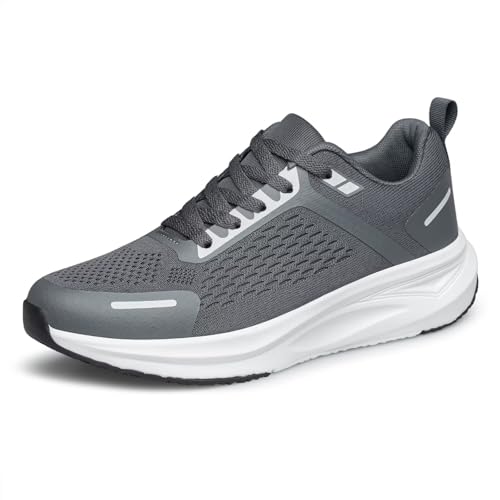 ADQ Men's Sneaker Walking Shoes Sports Trainers Casual Mesh Breathable Lightweight Dark Grey