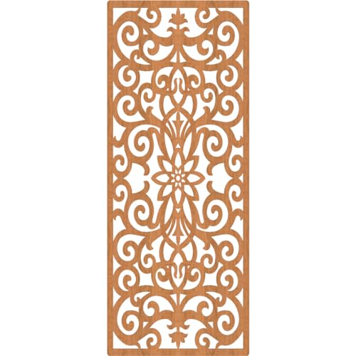 Image of Buel Decorative Pierced Fretwork Wood Wall Panels, 31 3 /8 inchW x 79 3 /8 inchH x 3 /8 inchT, Cherry