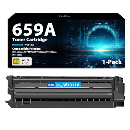 659A Toner Cartridge with Chip Replacement for HP 659A W2011A Toner Cartridge for Color Laser Enterprise MFP M776 M856x M856dn M776z M776dn Printers, 1 Pack 659A Toner Cyan