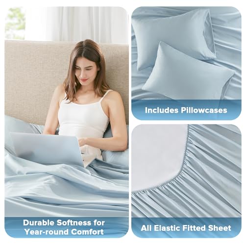 Comfort Spaces Coolmax Cooling Sheet Set, King Extra Deep Pocket 4 Piece by Comfort Spaces - Used condition - Image 4