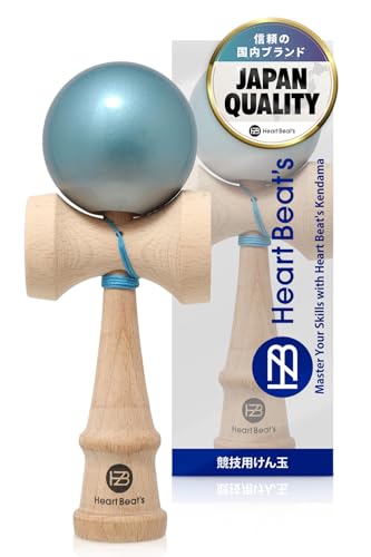 【モダンなメタリックカラー 競技用けん玉】 けん玉 剣玉 けんだま Kendama 民芸品 メタリック塗装 ツートン 7色 ミスティカルメタリック [Heart Beat’s] (メタリックターコイズ)の画像