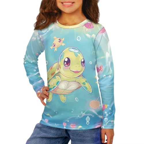 Image of Long Sleeve Shirts for Girls Winter Tops 3-16t Cartoon T Shirts for Fall Clothes
