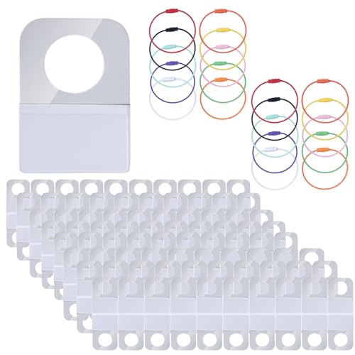 160pcs Self-Adhesive Labels for Yoto Card, Including 20pcs Stainless Steel Keyring Tab Loops Portable Travel Accessories Storage for Make Your Own Yoto Cards Holder Ring Marking & Organizing