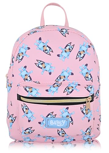 Fast Forward Bluey Backpack for Boys Girls Women Men Unisex | Cute PU Leather 10 Bluey Mini Backpack Purse Shoulder Purse | Bluey Bag and Bluey Accessories