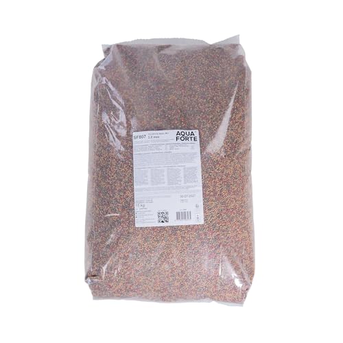 AquaForte hochwertiges Basis Fischfutter, 15 kg (± 40 Liter), Small Pellets (3 mm)