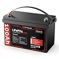 DR.PREPARE 12V 100Ah LiFePO4 Battery, 12v Lithium Batteries with 100A BMS, 1280Wh Group 31 Deep Cycle Lithium Iron Phosphate Battery for RV, Trolling Motor, Solar Power, Off-Grid, Home Energy Storage