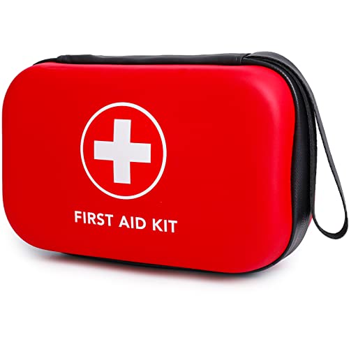 First-Aid-Kit-for-Car-Home-Travel-Camping-Businesses, Compact Waterproof Hard Case, Public Emergency...