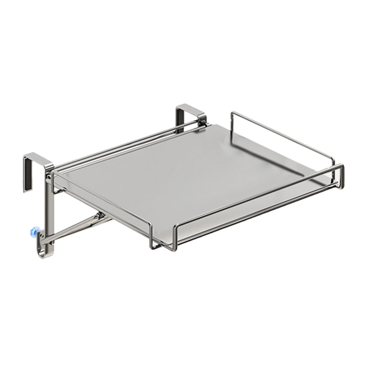 Étagère de rangement cuisine sans perçage Toyvian pliable en acier inoxydable argentée