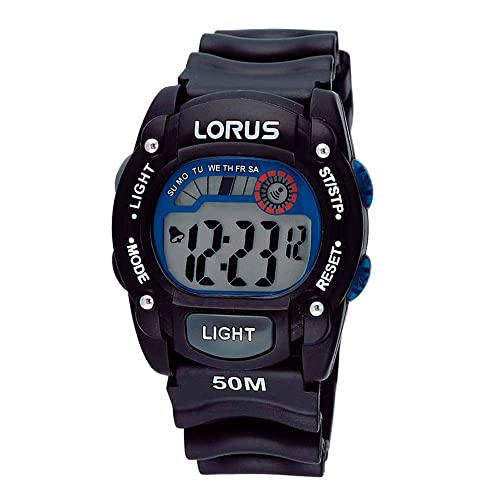 Montre chronographe homme Lorus R2351AX9 en acier inoxydable et bracelet plastique noir