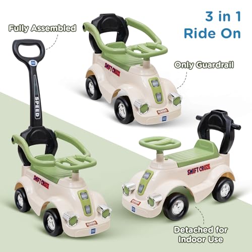 Image of Mee Mee Swift Cruze Baby Ride-On Car - Safe, Fun, and Interactive Ride-On Toy for Kids Aged 1-3 Years with Music, Lights, and Storage (White)