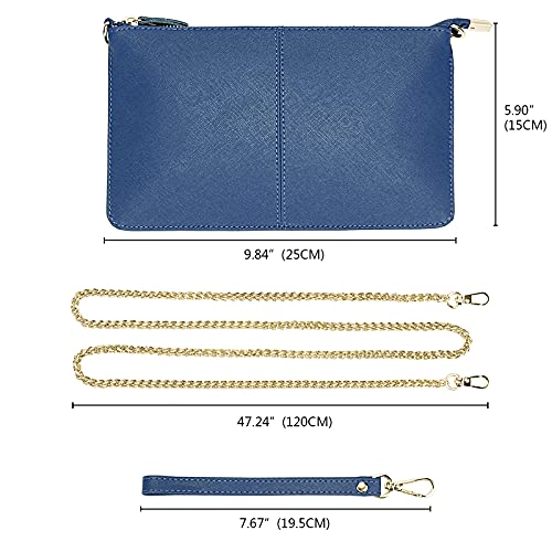 Image of YALUXE Genuine Leather Wristlet Handbags Purses Cell Phone Pocket Clutch Wallet Crossbody Bags for Women