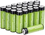Amazon Basics 24-Pack AA Batteries rechargeables, Performance 2,000 mAh Batterie préchargée, recharge jusqu'à 1000x