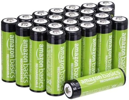 Amazon Basics 24er-Pack wiederaufladbare AA-NiMH-Akkus, 2000 mAh, 1,2 V, bis zu 1000x aufladbar, vorgeladen