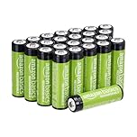 Amazon Basics 24-Pack AA Rechargeable Batteries, Performance 2,000 mAh Battery, Pre-Charged, Recharge up to 1000x