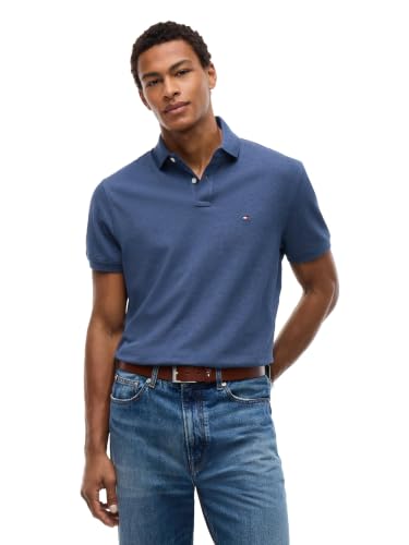 Image of Tommy Hilfiger Men's Short Sleeve Polo Shirts in Classic Fit with Stretch and Organic Pique Cotton