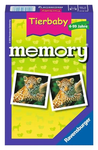 Ravensburger 23013 - Tierbaby Memory, der Spieleklassiker für Tierfans, Merkspiel für 2-8 Spieler ab 4 Jahren
