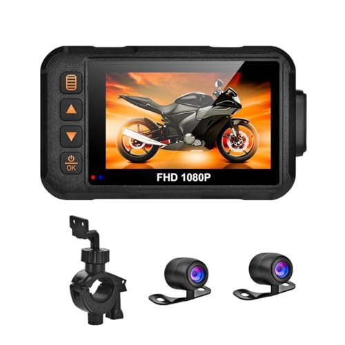 Caméra d'enregistrement de moto dashcam étanche double objectif enregistreur vidéo 1080P