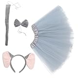 [NOLITOY] 1 セット ゾウ 大人 コスチューム 動物 尾 ゾウ 装飾 ゾウ コスプレ 衣装 弓 角 シマリス 耳 カチューシャ アパレル ゾウ アクセサリー 女性 ゾウ コスチューム グレ