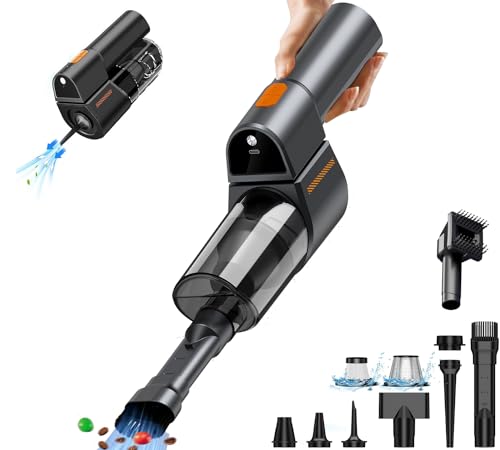 Cordless Handheld Vacuum Cleaner & Inflater, GALENPOO Inflater for Home/Office/Car/Swim Ring/Airbed, 120000RPM Brushless Motor 35KPa Strong Suction, Rechargeable Battery, LED Light, Portable Rotary