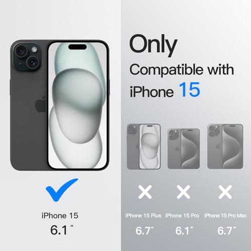 Image of JETech 360 Rotatable Ring Stand Case for iPhone 15, Black