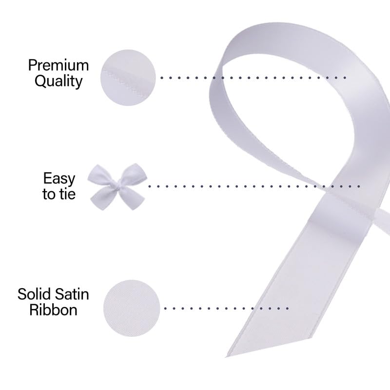 SR SUPER RIBBONS®™- Full Reel 38mm Double Faced Satin Ribbon, 20 Metres on Reel - White, 38mm x 20m - Image 2