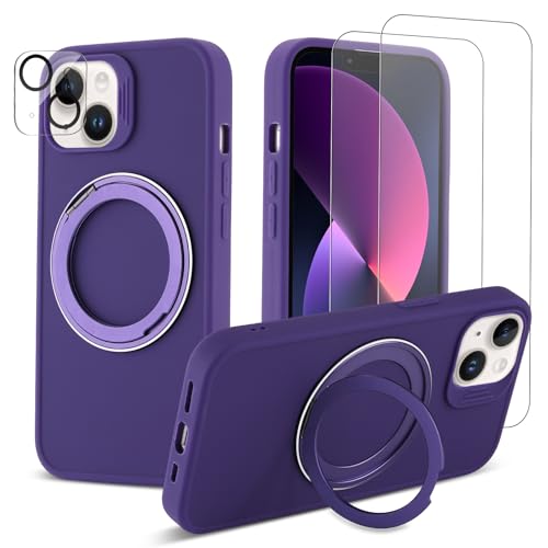 Coque silicone iPhone 14 compatible MagSafe avec finitions premium et verres