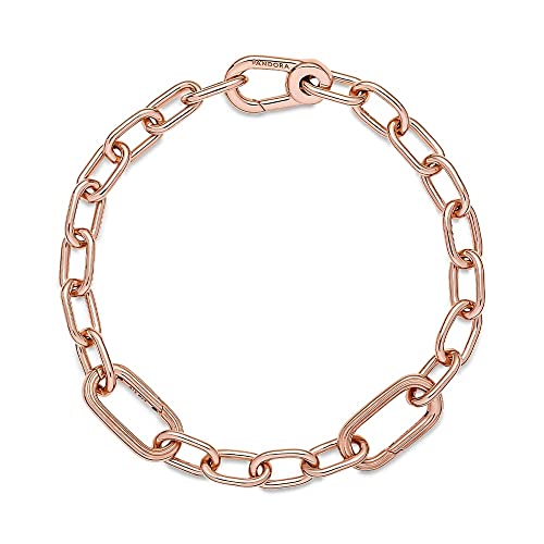 Pandora ME Link Chain Bracelet - 14k Rose Gold-Plated Bracelet for Women - Compatible ME Charms - Features 2 Connectors - Gift for Her - 6.3"3