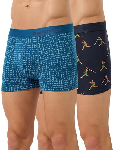 Image of Bummer Men's Premium Cotton Underwear | Fine Combed Cotton with Elastane for Stretch | Ultra Breathable Innerwear | Soft Fabric & No-Roll Waistband | Printed Trunks & Inner Combo for Men