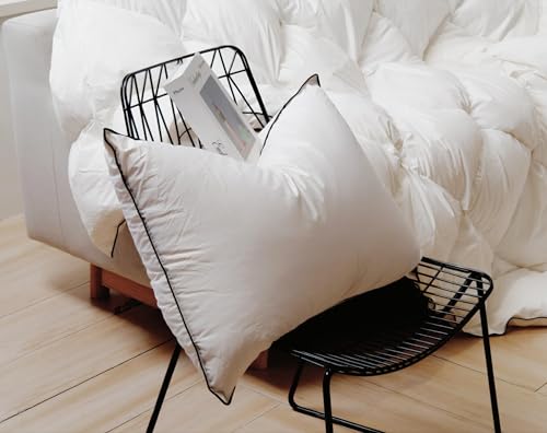 Luxury High Fill Power Goose Down Pillows 700Fill， Breathable Cotton Shell, Orthopedic Support for Back, Stomach Side Sleepers, Queen Size Pillows 20"x28", 1 Pack
