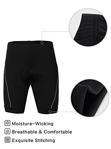 ZITY Cycling Shorts Men's 3D Padded Bike Shorts Black X-Large - Thumbnail 5