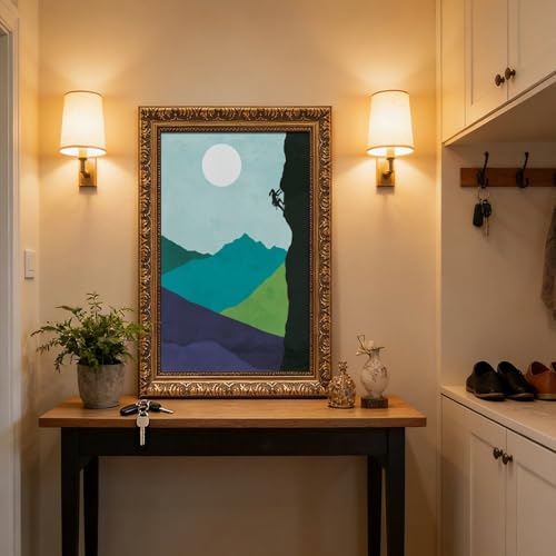 Poster minimaliste géométrique escalade déco murale salon