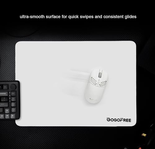 Image of Tempered Glass Gaming Mouse Pad, Professional Esport Hard Mouse Mat Ultra-Smooth Micro-Etched Surface for Top Speed and Control, Non-Slip Mousepad, Dirt & Scratch Resistant (White, 15.75 inchx19.69 inch)