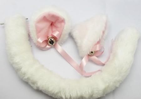 Amazon Co Jp 猫耳 ねこ耳ぷにぷに シッポ付き 白 ピンク コスプレ ホビー Amazon Co Jp 猫耳 ねこ耳ぷにぷに シッポ付き 白 ピンク コスプレ ホビー