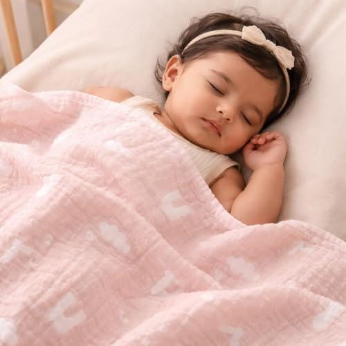 Image of 100% Cotton 6-Layer Muslin Baby Blanket | Super Soft, Breathable & All Seasons Multipurpose Blanket for Babies (ABCD)