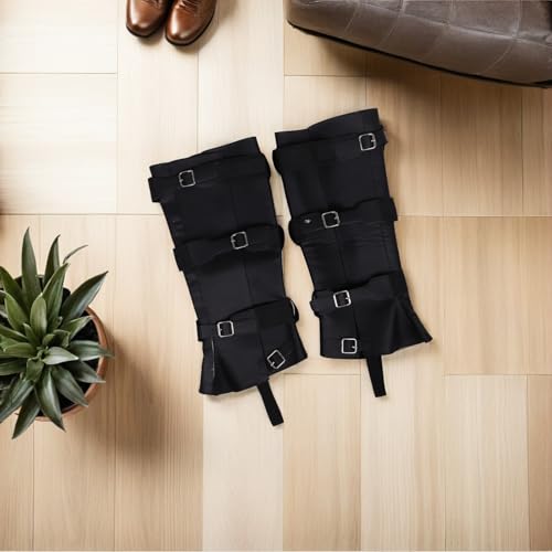 Couvre-bottes médiévaux style chevalier viking avec sangles de réglage noires lot de 2 - 6