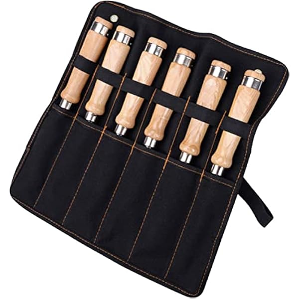 JHLP Trämejselset – 6-delat mjukt grepp med hammarände kit för snickeri, skärhuvudbredd 6 mm till 20 mm – perfekta träbearbetningsverktyg!